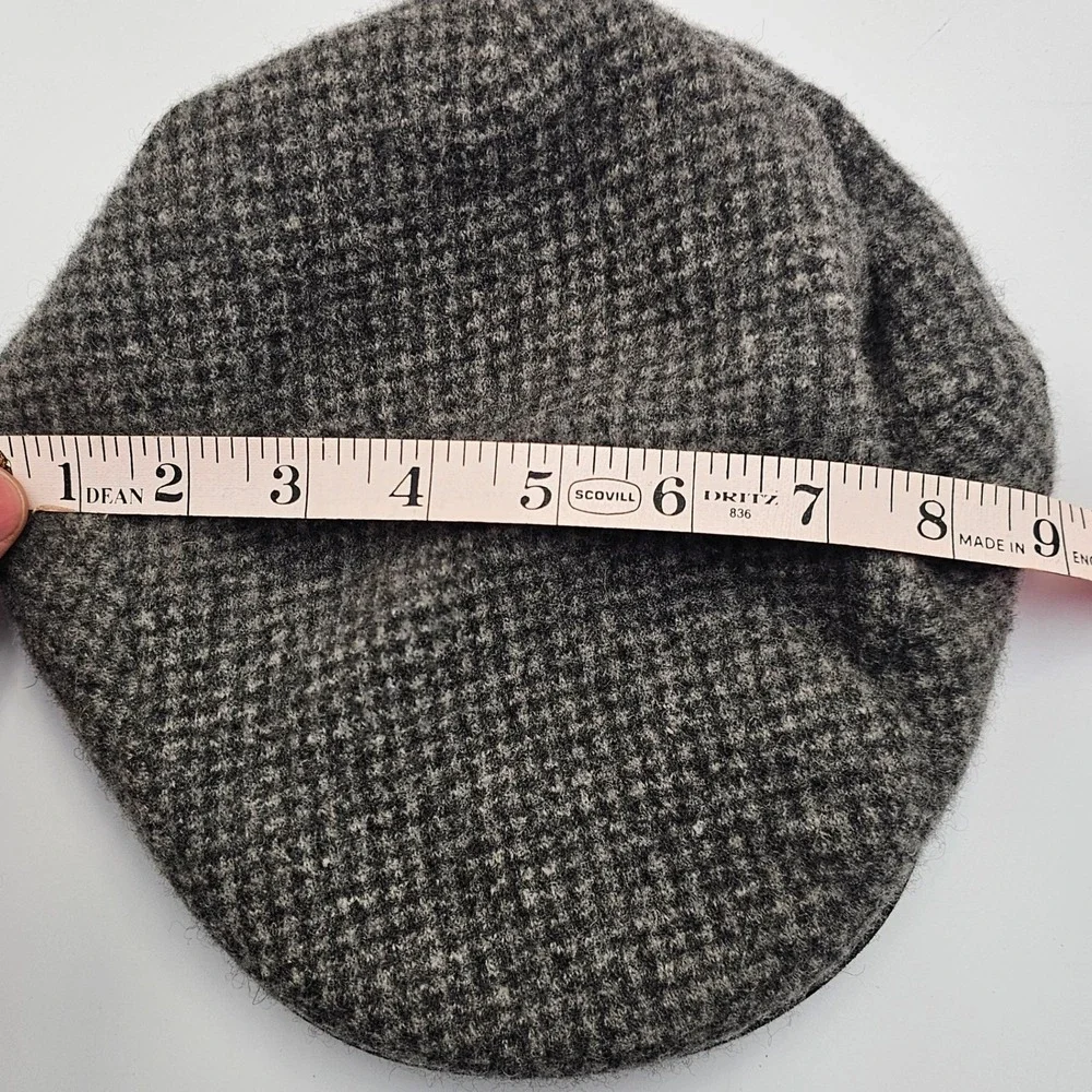 Vtg Polo Ralph Lauren Wool Blend Flat Cap Gray Houndstooth Driver Hat Ivy Tweed